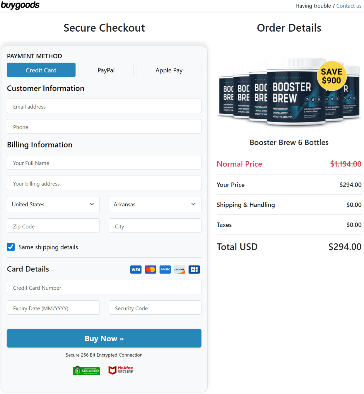 booster brew secure checkout